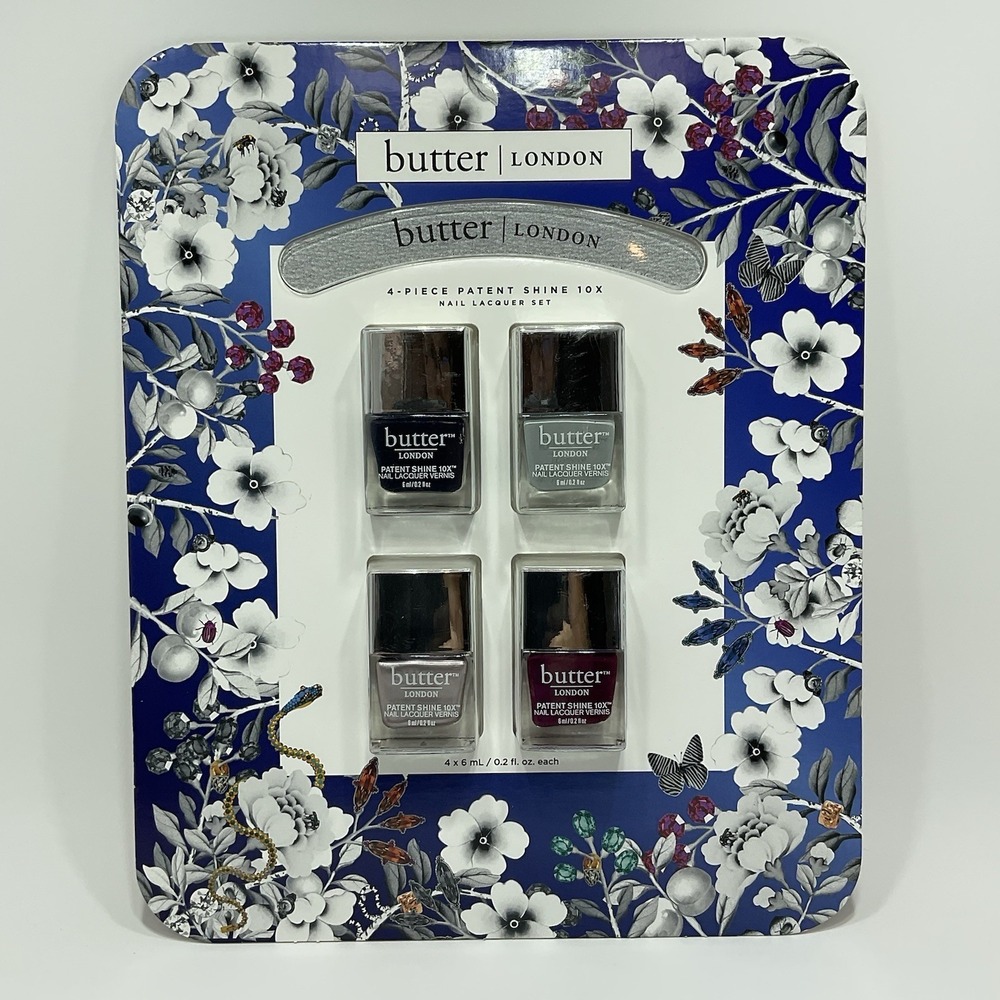 Butter London 4-Piece Patent Shine 10X Nail Lacquer Set Polish Sealed 1378829